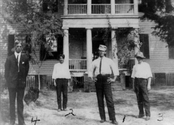 Left to right: Unknown, J P Borden, B. Parham, Alfred